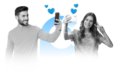 Man and woman chatting